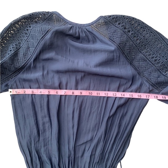 Ramy Brook Navy Blue Cinched Waist Tie Front Tunic Mini Dress. Size Small. - Picture 6 of 8